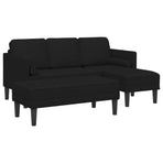 Sofa Set 2 pcs Black Polyester