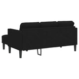 Sofa Set with Cushion 2 pcs Black Polyester - Low Angle