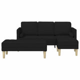Sofa Set 2 pcs Black 173 x 131 x 67 cm Fabric - Top-Down View