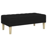 Sofa Set 2 pcs Black 173 x 131 x 67 cm Fabric - Rear View