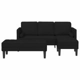 Sofa Set with Cushion 2 pcs Black Polyester