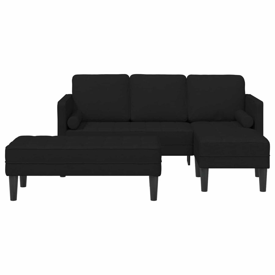 Sofa Set 2 pcs Black Polyester