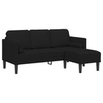 Sofa Set 2 pcs Black Polyester