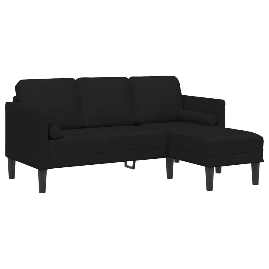 Sofa Set 2 pcs Black Polyester