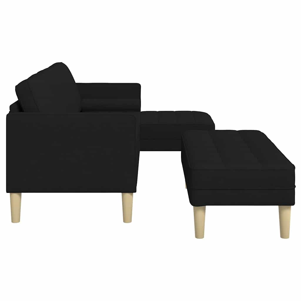 Sofa Set 2 pcs Black 173 x 131 x 67 cm Fabric