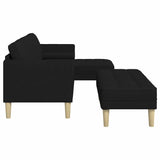 Sofa Set 2 pcs Black 173 x 131 x 67 cm Fabric - Close-Up Angle