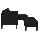 Sofa Set with Cushion 2 pcs Black Polyester - Close-Up Angle
