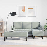 Sofa Set 2 pcs Light grey 173 x 131 x 67 cm Velvet