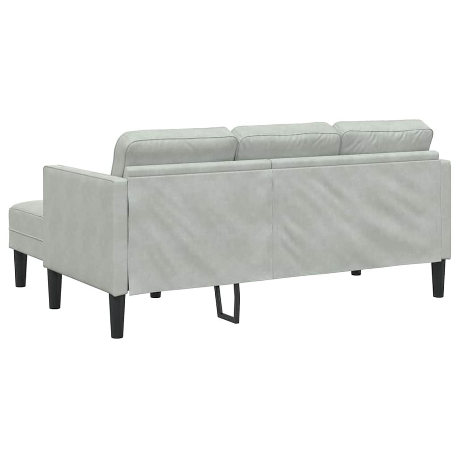 Sofa Set 2 pcs Light Grey Polyester