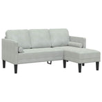 Sofa Set 2 pcs Light Grey Polyester