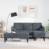 Sofa Set 2 pcs Dark grey 173 x 131 x 67 cm Velvet
