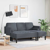 Sofa Set 2 pcs Dark grey 173 x 131 x 67 cm Velvet - Side View