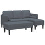 Sofa Set 2 pcs Dark Grey Polyester