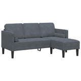 Sofa Set with Cushion 2 pcs Dark Grey Polyester