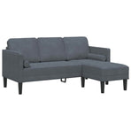 Sofa Set 2 pcs Dark Grey Polyester