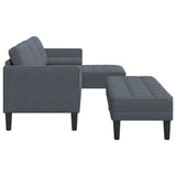 Sofa Set 2 pcs Dark grey 173 x 131 x 67 cm Velvet - Close-Up Angle