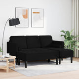 Sofa Set 2 pcs Black 173 x 131 x 67 cm Velvet - Side View