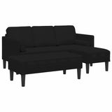 Sofa Set 2 pcs Black 173 x 131 x 67 cm Velvet - Front View