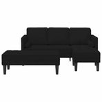 Sofa Set 2 pcs Black Polyester