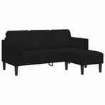 Sofa Set 2 pcs Black Polyester