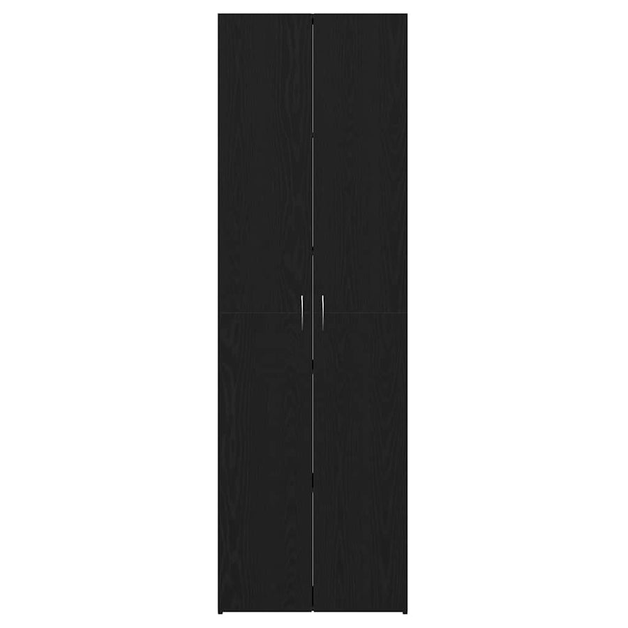 Office Cabinet Black Oak 60 x 32 x 190 cm Engineered Wood