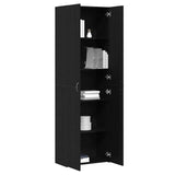 Office Cabinet Black Oak 60 x 32 x 190 cm Engineered Wood - Side View