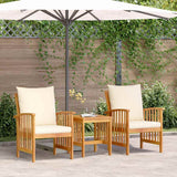 Garden Sofa Set 3 pcs Oil Natural Solid Acacia Wood