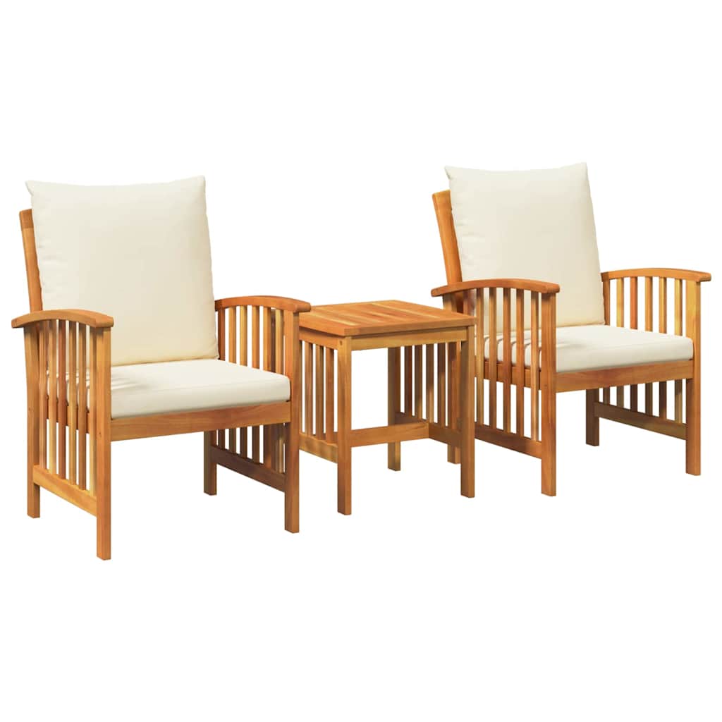 Garden Sofa Set 3 pcs Oil Natural Solid Acacia Wood