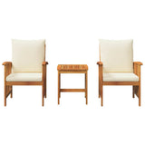 Garden Sofa Set 3 pcs Oil Natural Solid Acacia Wood - Close-Up Angle