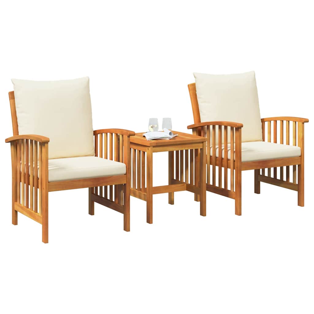 Garden Sofa Set 3 pcs Oil Natural Solid Acacia Wood