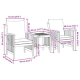 Garden Sofa Set 3 pcs Oil Natural Solid Acacia Wood