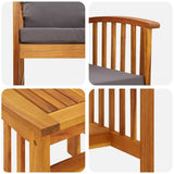 Garden Sofa Set with Cushion 3 pcs Brown Solid acacia wood - Extra Image