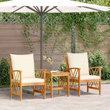 Garden Sofa Set 3 pcs Oil Natural Solid Acacia Wood