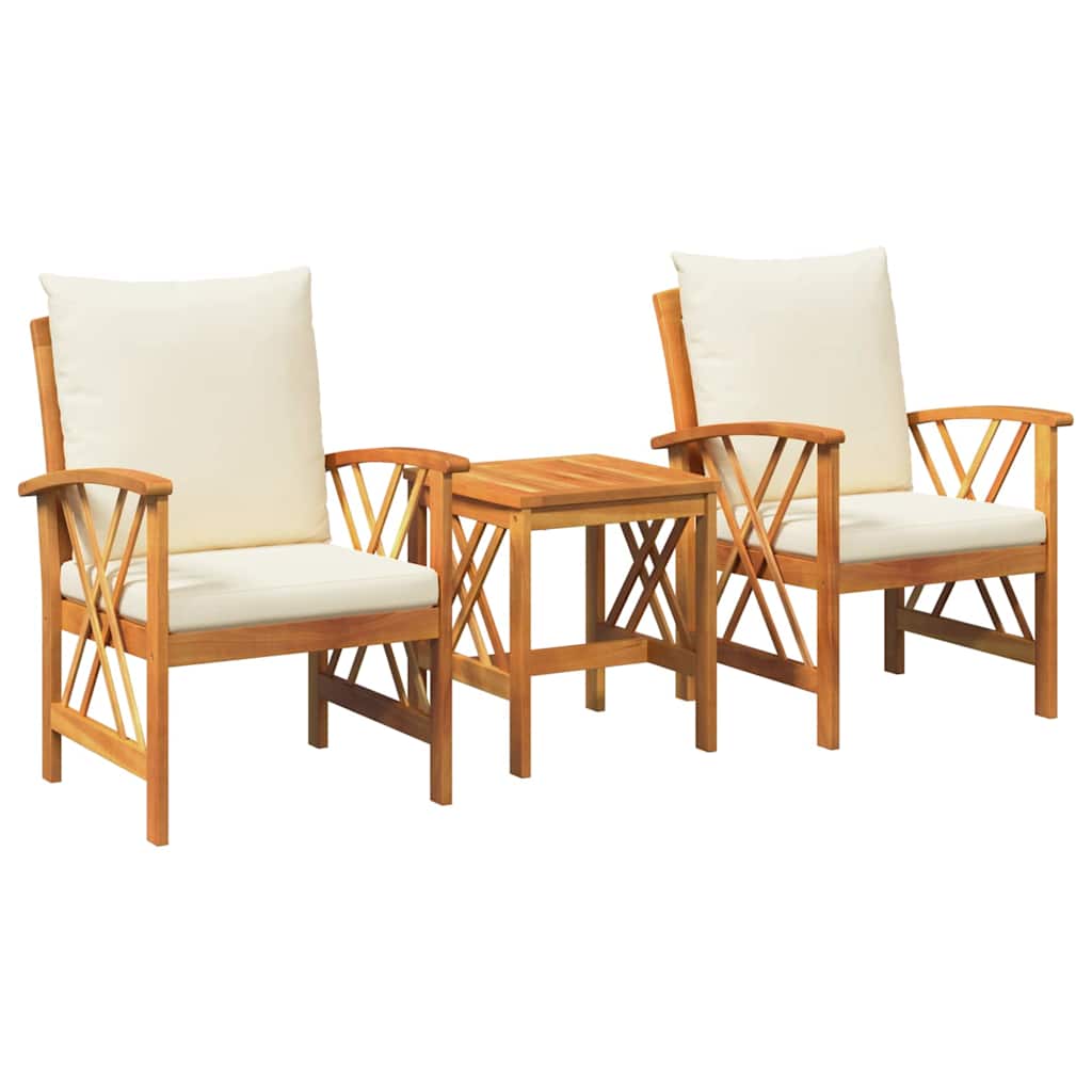 Garden Sofa Set 3 pcs Oil Natural Solid Acacia Wood