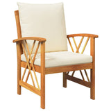 Garden Sofa Set with Cushion 3 pcs Brown Solid acacia wood - Rear View