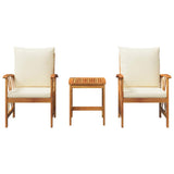 Garden Sofa Set 3 pcs Oil Natural Solid Acacia Wood