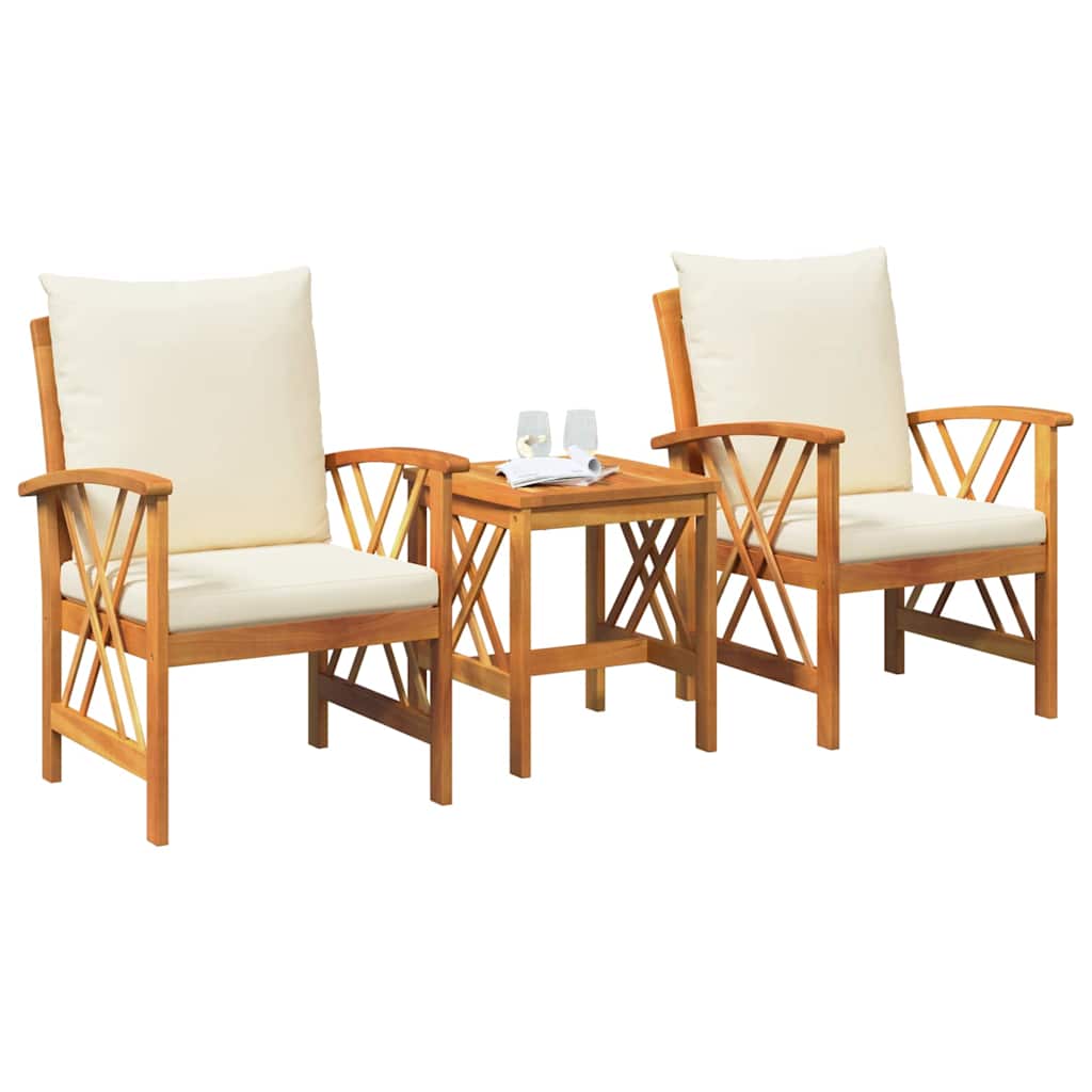 Garden Sofa Set 3 pcs Oil Natural Solid Acacia Wood