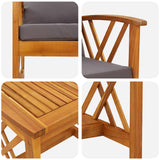 Garden Sofa Set with Cushion 3 pcs Brown Solid acacia wood - 45-Degree Angle