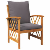 Garden Sofa Set with Cushion 3 pcs Brown Solid acacia wood - Rear View