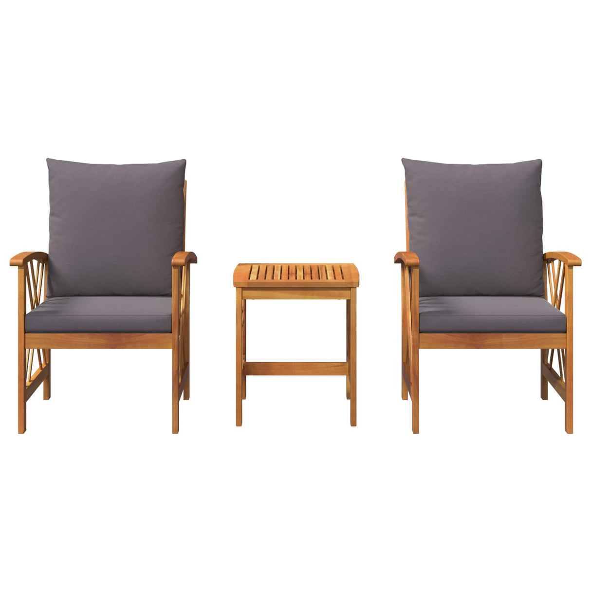 Garden Sofa Set with Cushion 3 pcs Brown Solid acacia wood