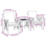 Garden Sofa Set with Cushion 3 pcs Brown Solid acacia wood - Rear View