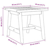 Side Table Oil Natural 45 x 45 x 40 cm Solid Acacia Wood