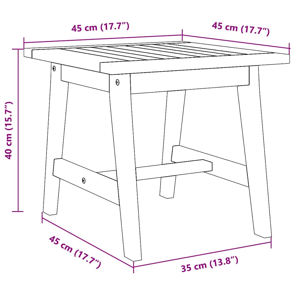 Side Table Brown Solid Acacia wood