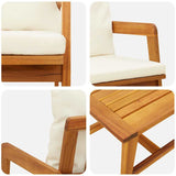 Bistro Set with Cushion 3 pcs Brown Solid Acacia Wood - Extra Image