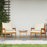 Bistro Set with Cushion 3 pcs Brown Solid Acacia Wood - Top-Down View