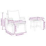 Bistro Set with Cushion 3 pcs Brown Solid Acacia Wood - Extra Image
