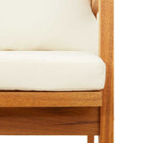 Garden Bench with Cushion Brown Solid Acacia wood - Low Angle