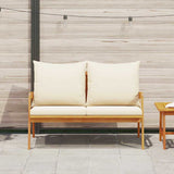 Garden Bench with Cushion Brown Solid Acacia wood - Side View