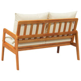 Garden Bench with Cushion Brown Solid Acacia wood - Top-Down View