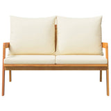 Garden Bench with Cushion Brown Solid Acacia wood - 45-Degree Angle